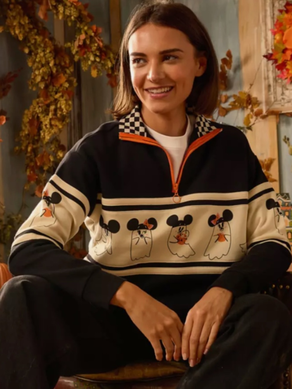 Disney 2025 Mickey & Minnie Ghost 1/4 Zip Pullover by Her Universe